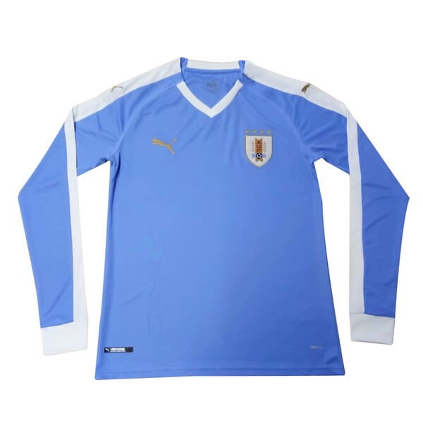 Camiseta Uruguay 1ª Kit ML 2019 Azul